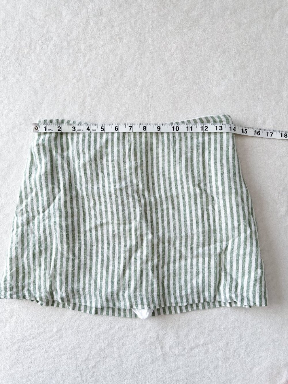 Abercrombie & Fitch The A&F Scarlett Linen-Blend Mini Skort Green Stripe Size S - Picture 6 of 8